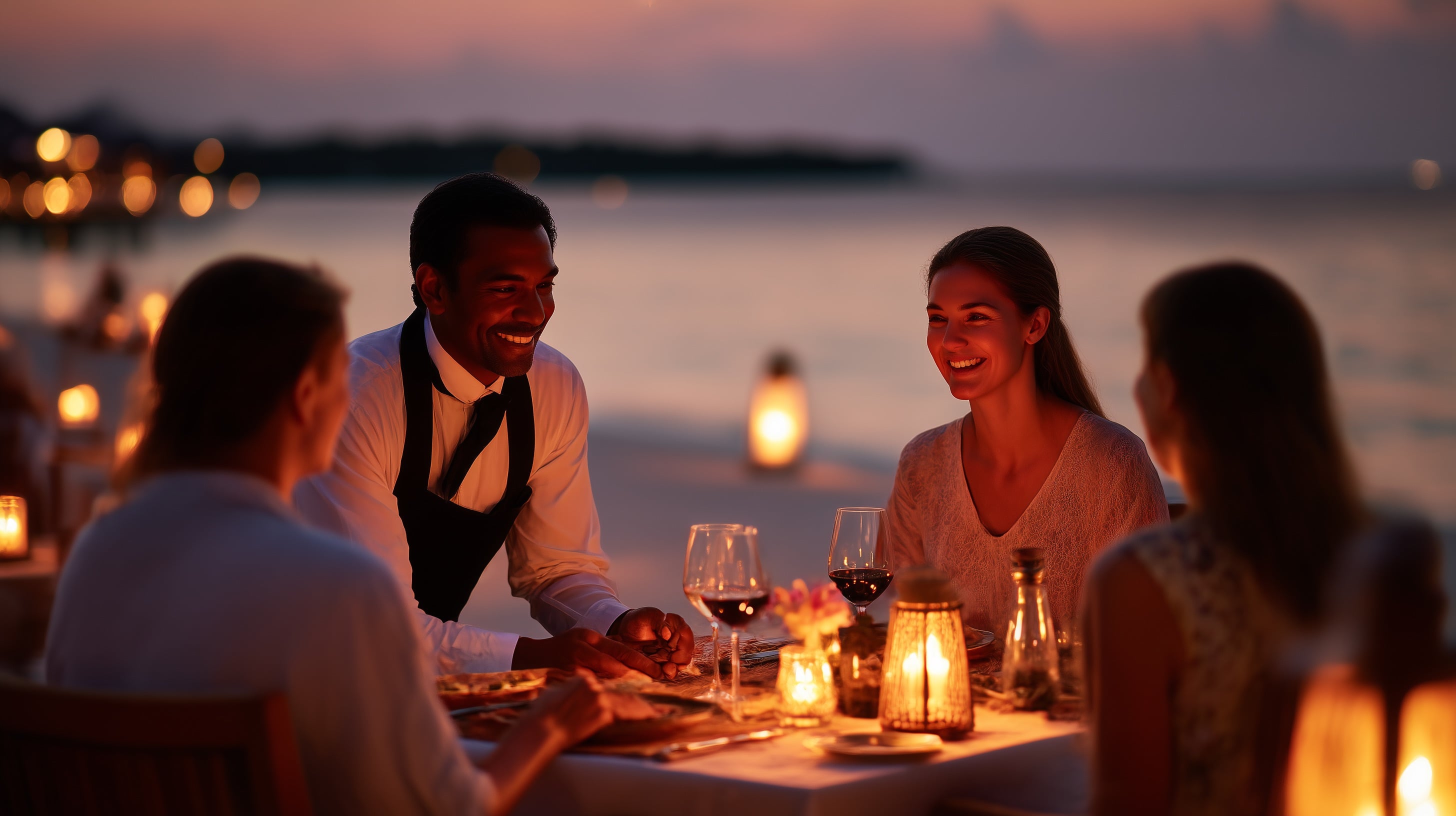 Luxurious Maldivian resort view - Desktop